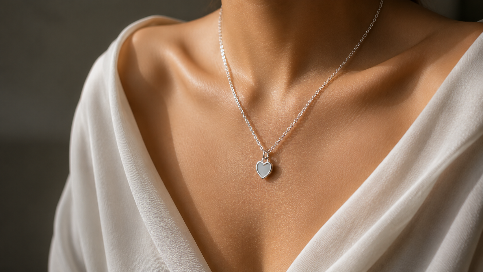 Luxury silver jewellery — sterling silver heart pendant necklace
